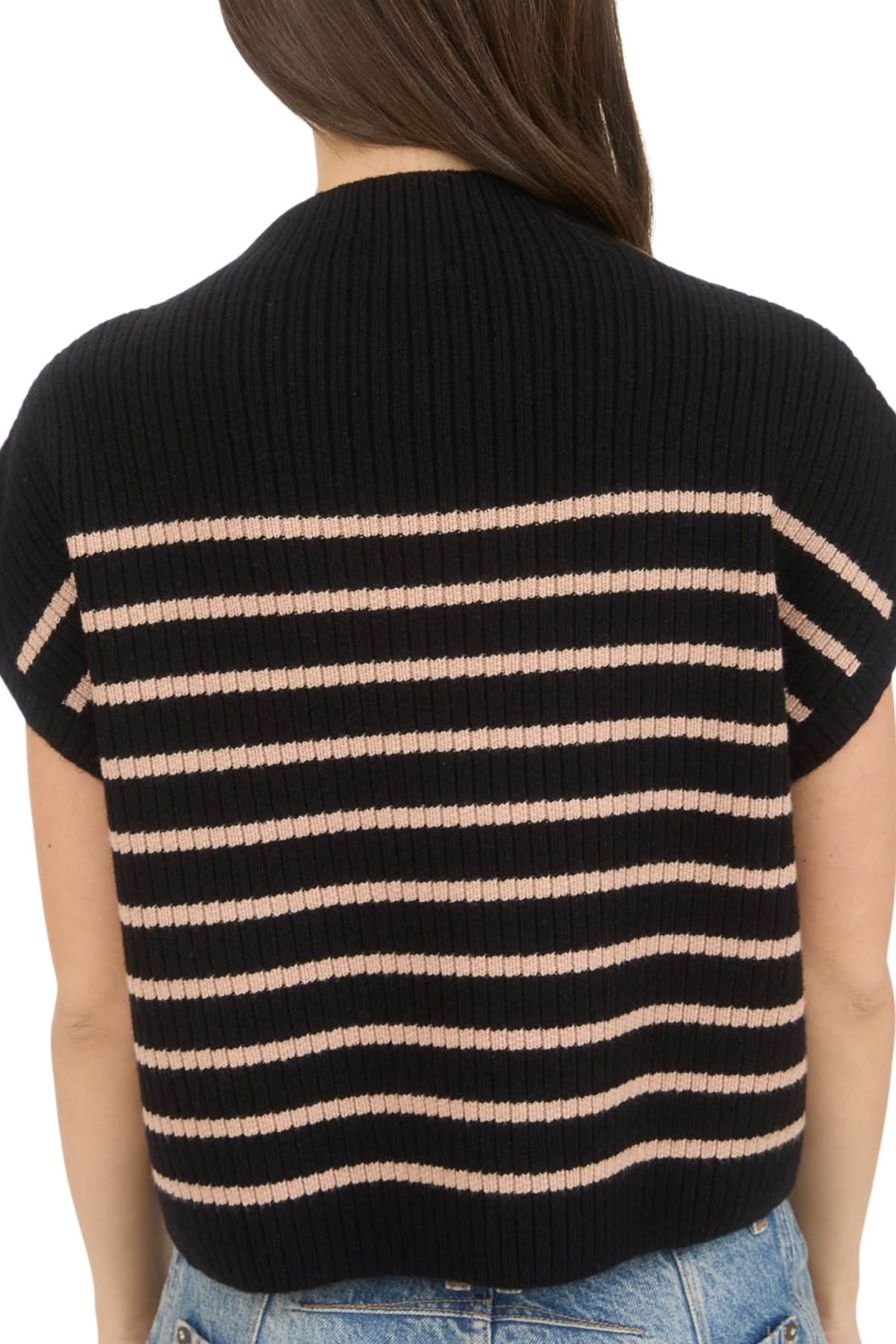 Elaina Stripe Knit Top - Black