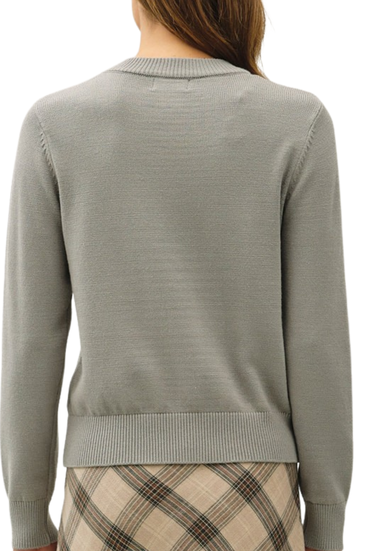 April Basic Soft Sweater - Sage