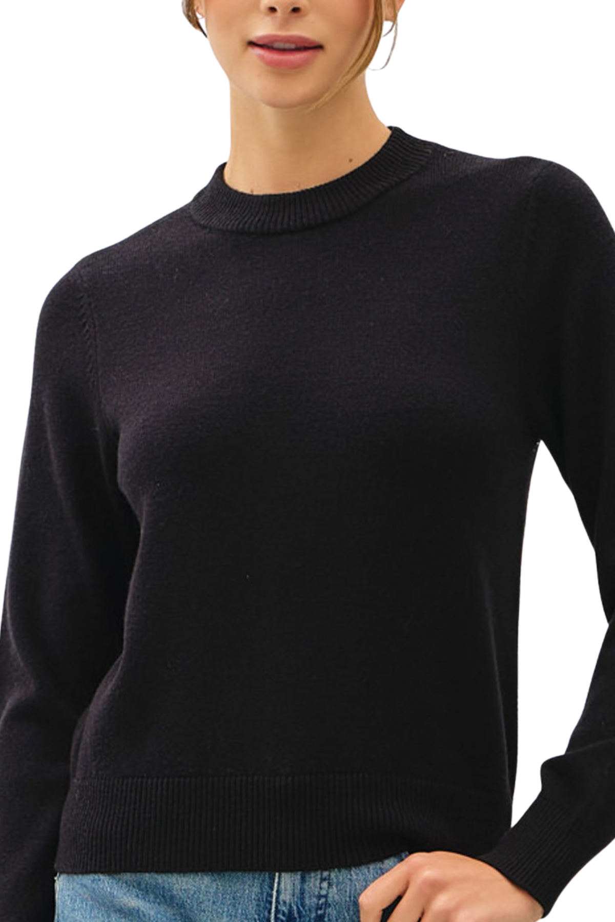April Basic Soft Sweater - Black