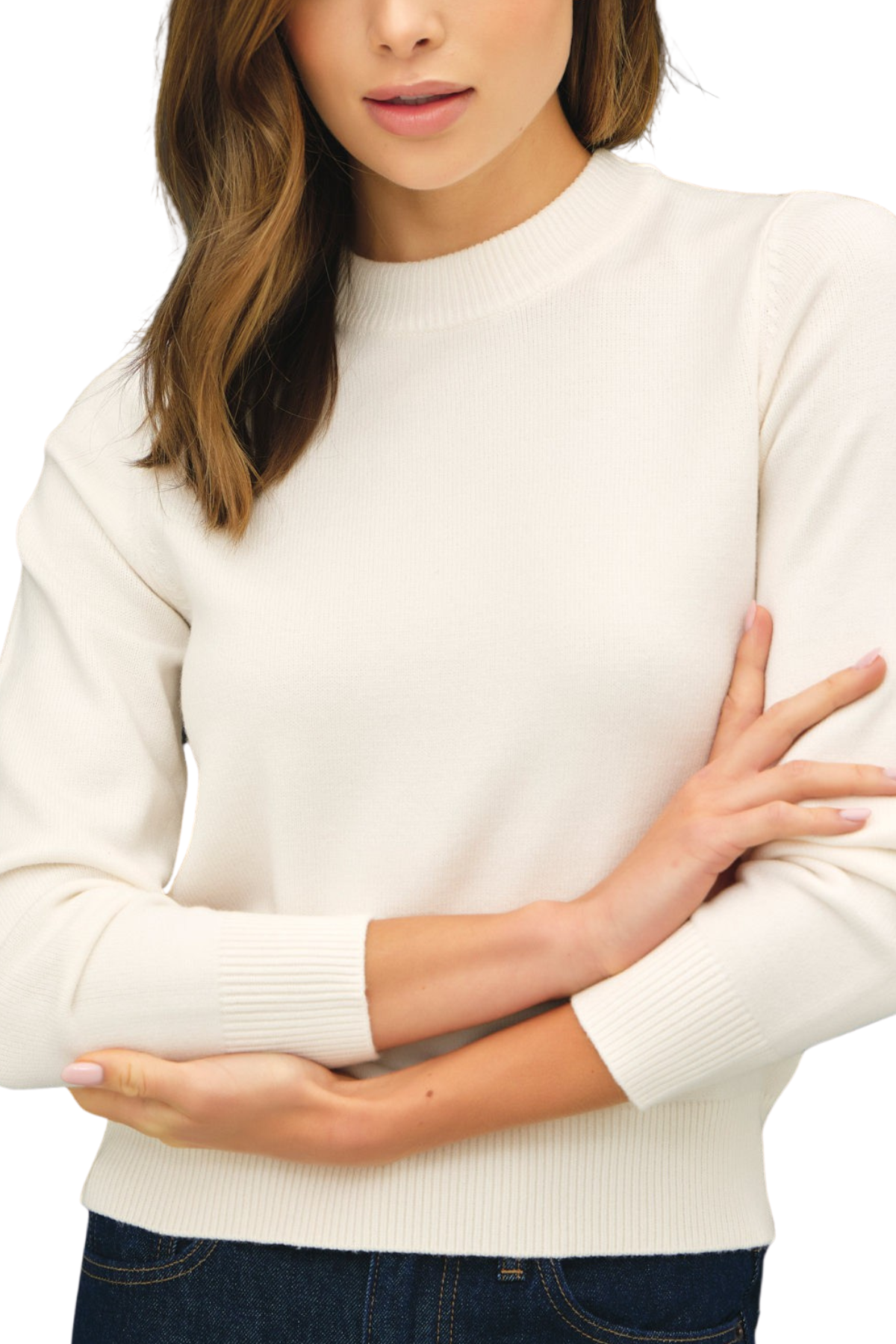 April Basic Soft Sweater - Ivory