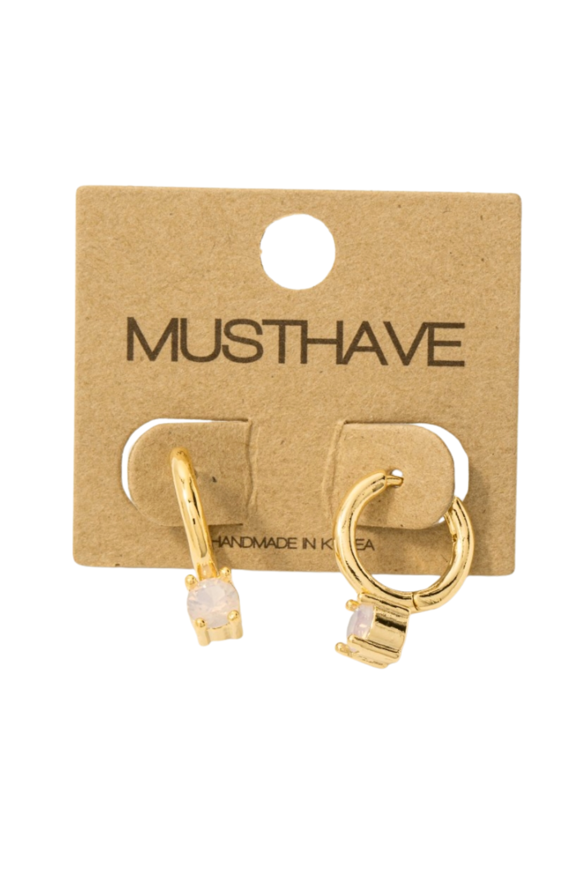 Cz Gem Hoop Earrings