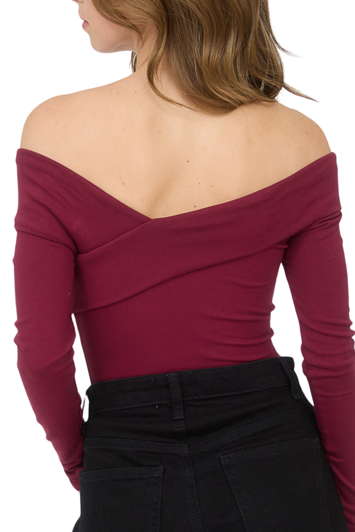 Amanda Off Shoulder Top - Burgundy