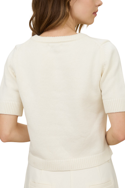 Millie Short Sleeve Cardigan - Ivory