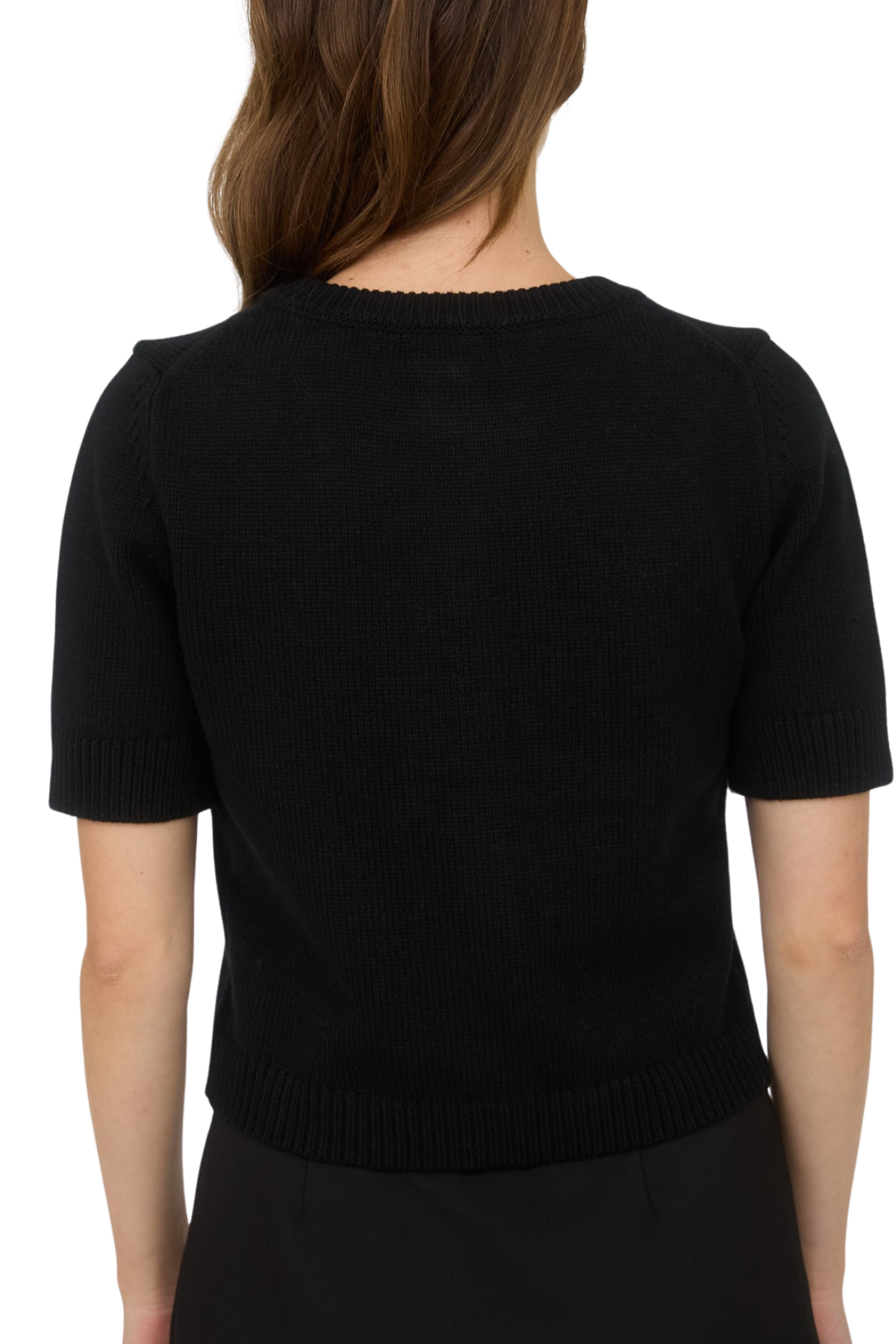 Millie Short Sleeve Cardigan - Black