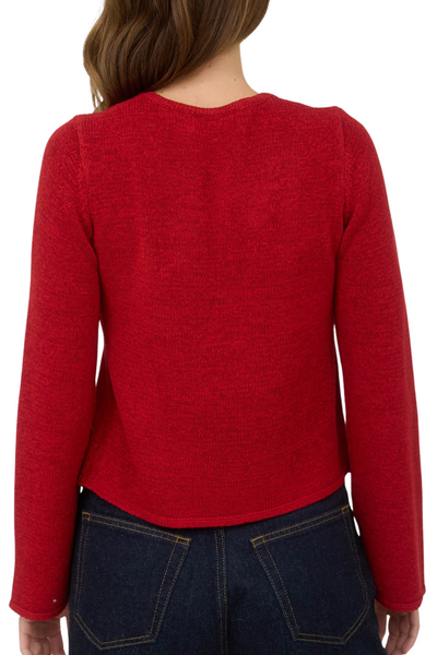 Isabella Tie Front Cardigan - Red