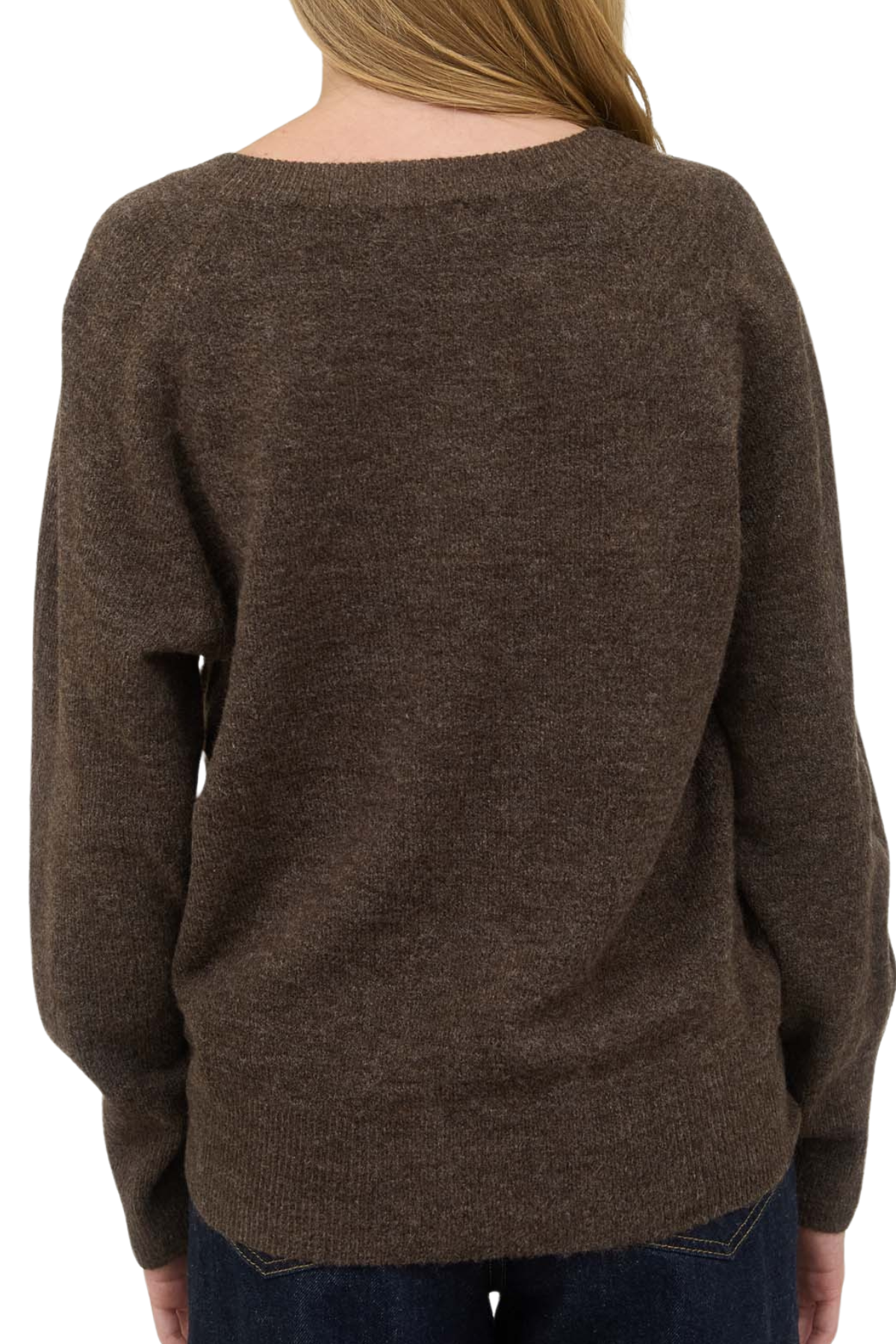 Becca V Neck Sweater - Brown