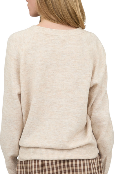 Becca V Neck Sweater - Cream