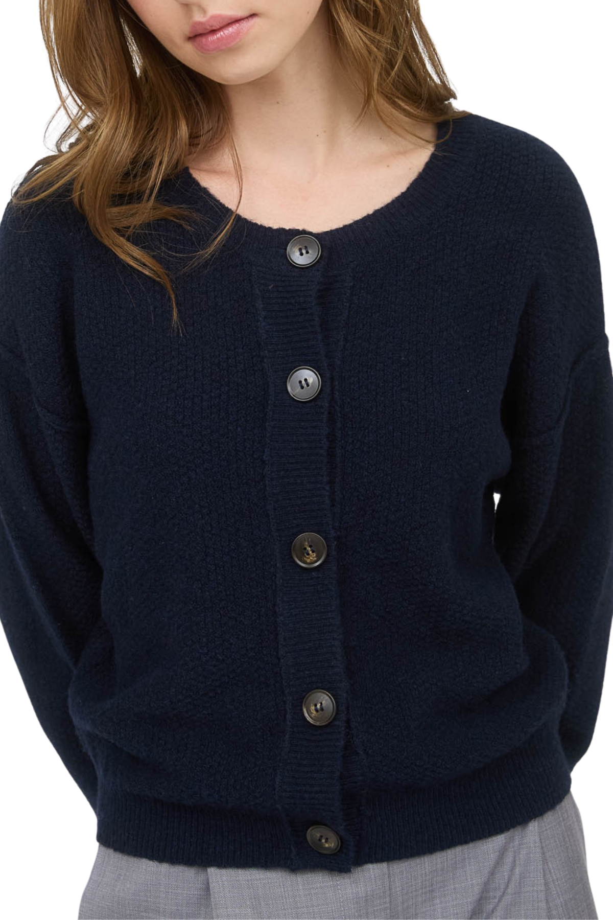 Kinley Button Cardigan - Navy