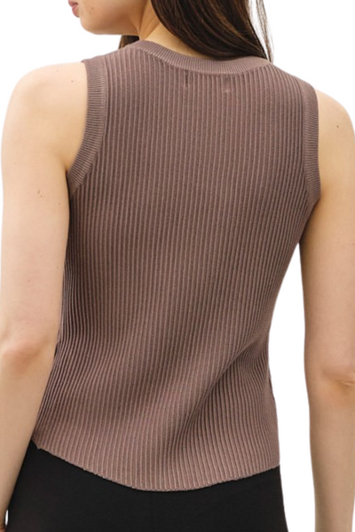 Nina Ribbed Tank - Cocoa