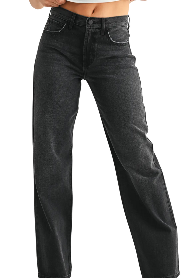 Just Black Relaxed Straight Denim - Washed Black – Frakas Boutique