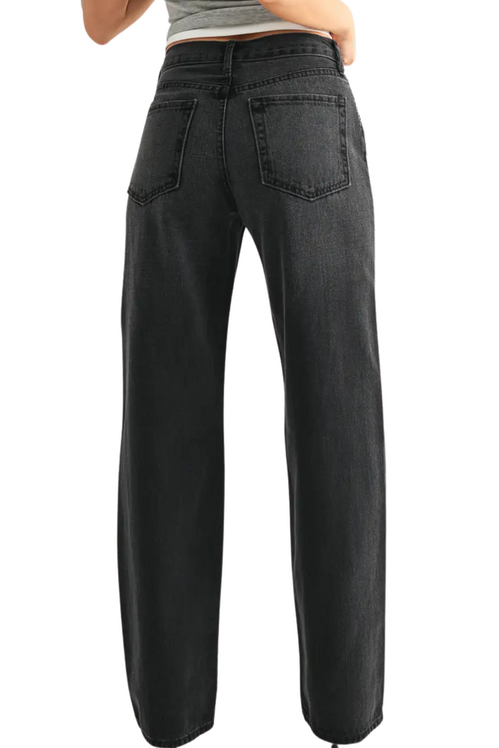 Just Black Relaxed Straight Denim - Washed Black – Frakas Boutique