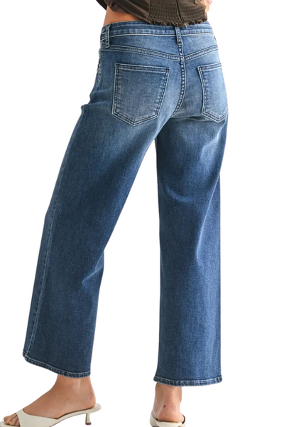 Just Black Denim Petite Slim Wide Leg - Dark Wash