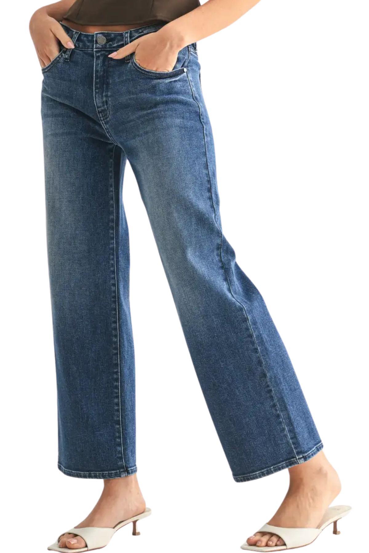 Just Black Denim Petite Slim Wide Leg - Dark Wash