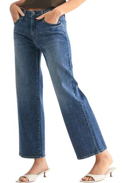 Just Black Denim Petite Slim Wide Leg - Dark Wash