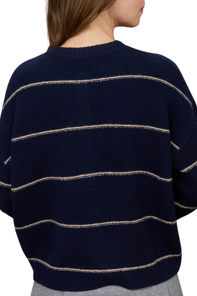 Anna Button Cardigan - Navy