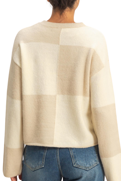 Heidi Checkered Sweater - Beige