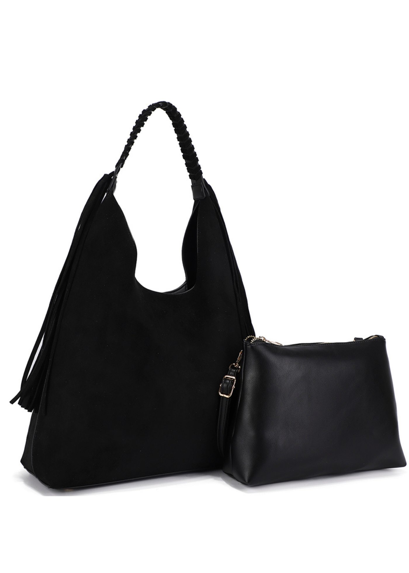 Mikayla Tassel Tote Bag - Black