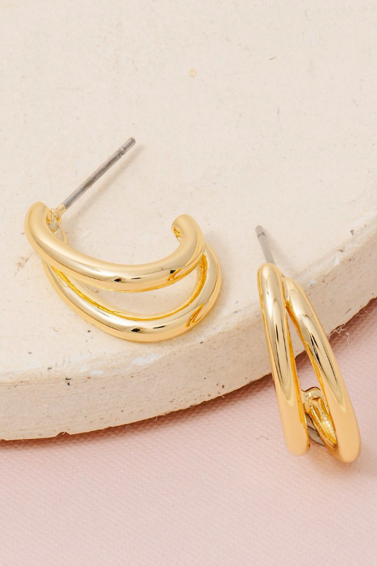Oval Double Hoop Earrings