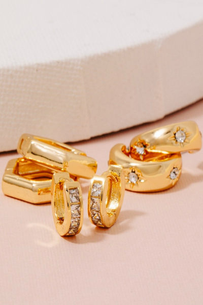Marnie CZ Hoop Earring Set