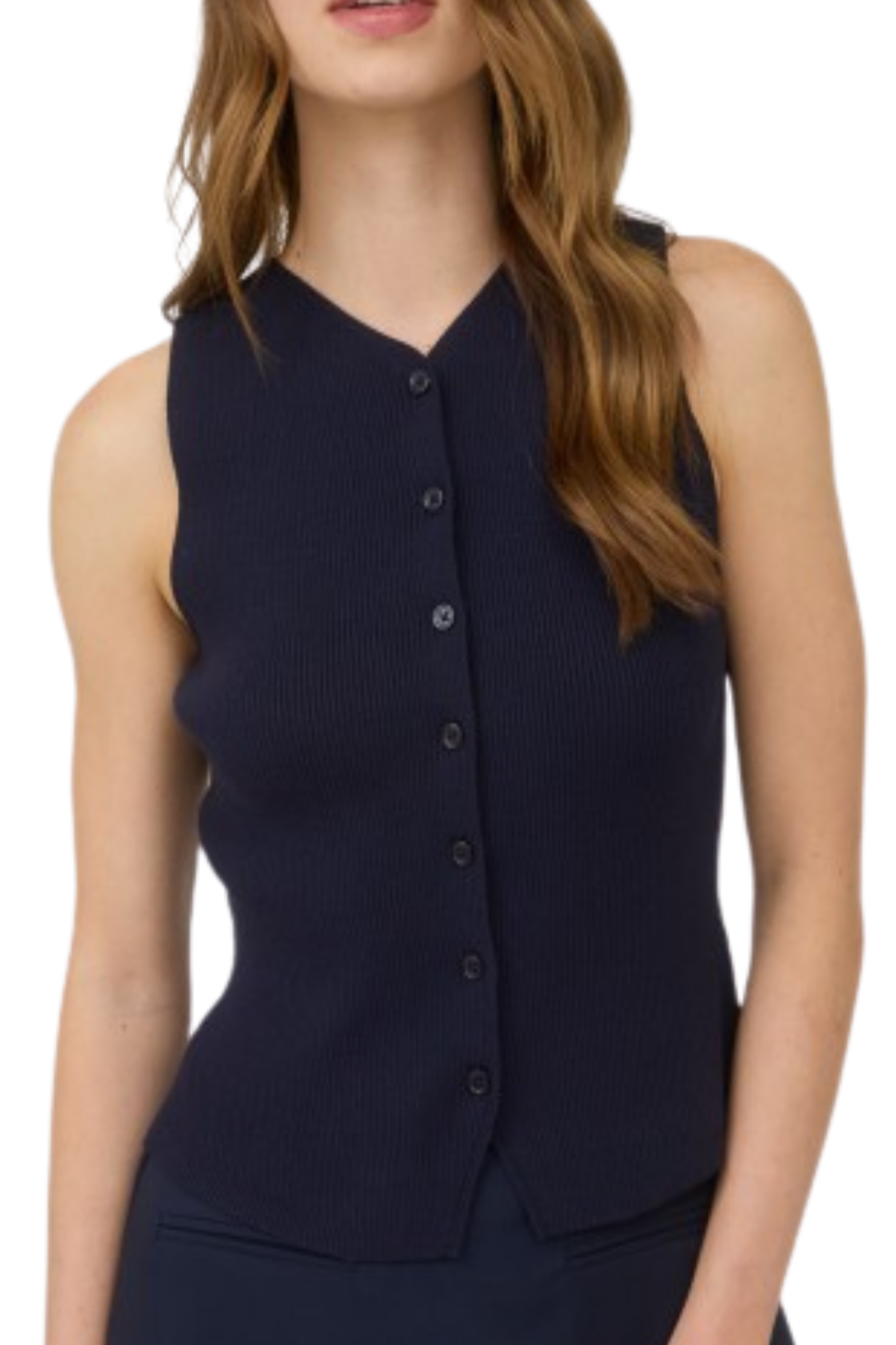 Olivia Ribbed Button Up Top
