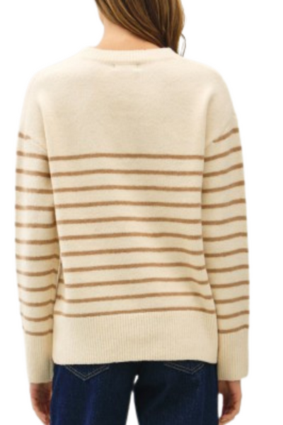 Corina Striped Sweater - Taupe