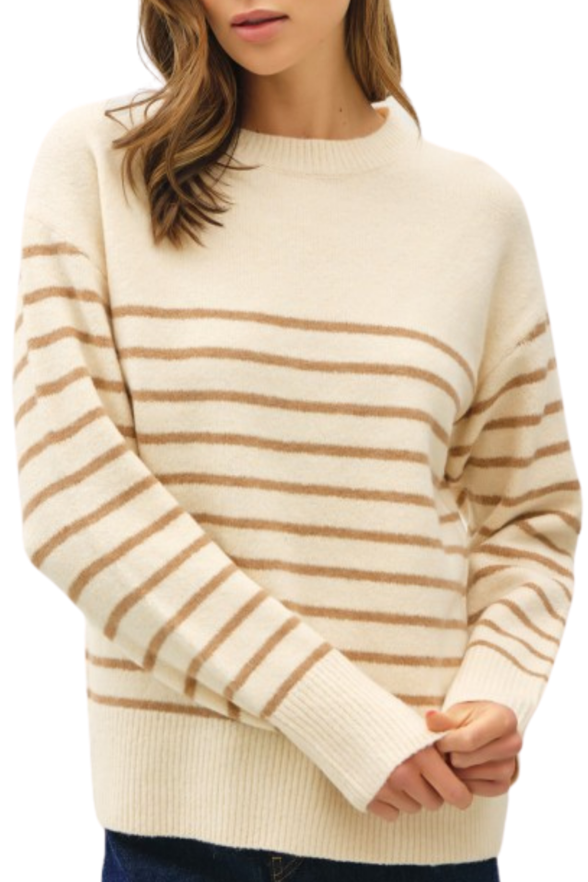 Corina Striped Sweater - Taupe