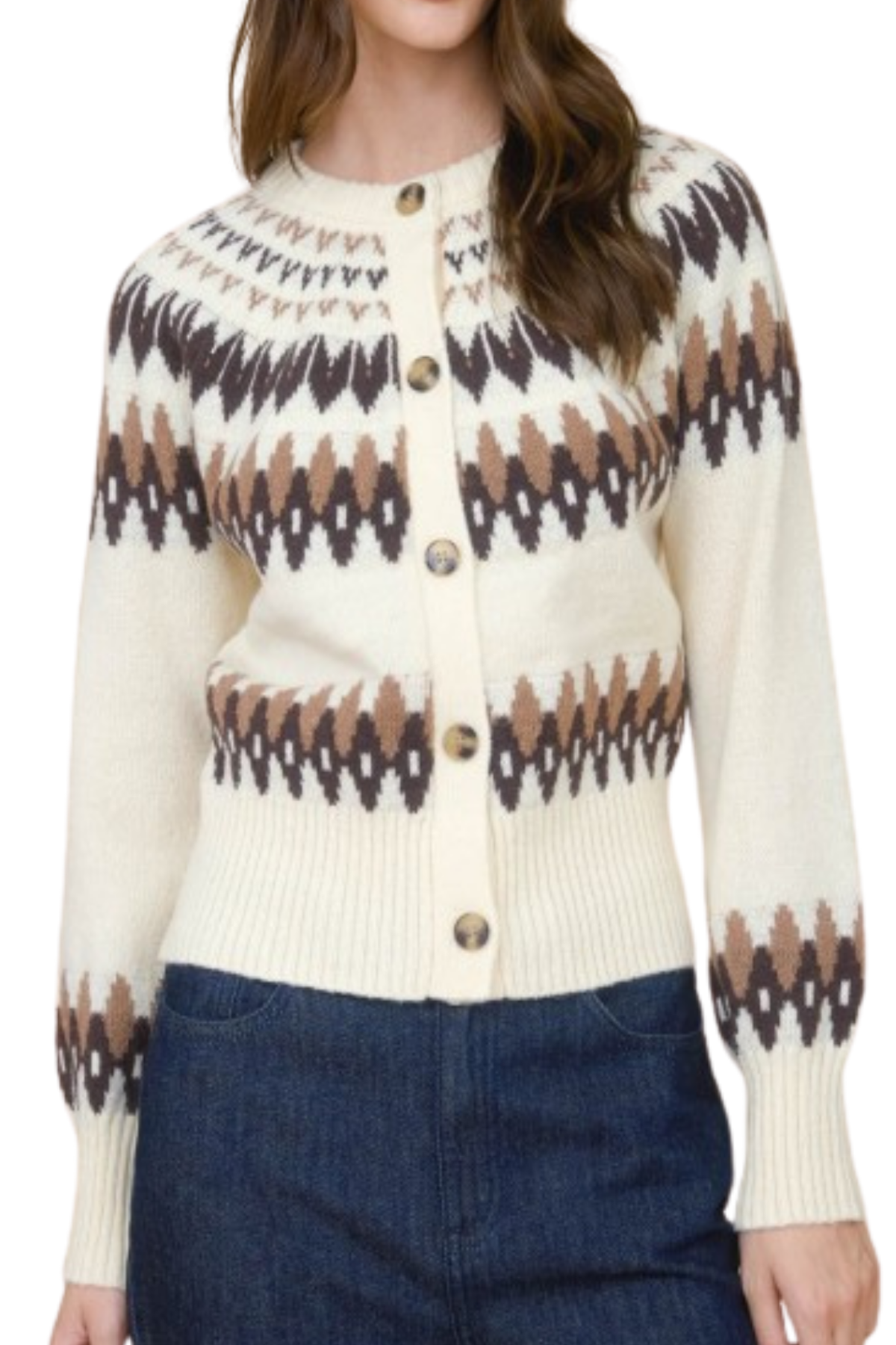 Fair Isle Button Up Cardigan