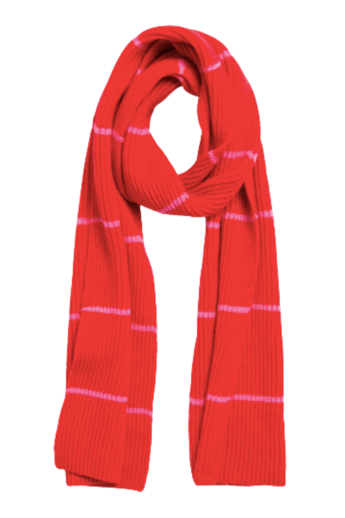 Allison Striped Scarf - Red