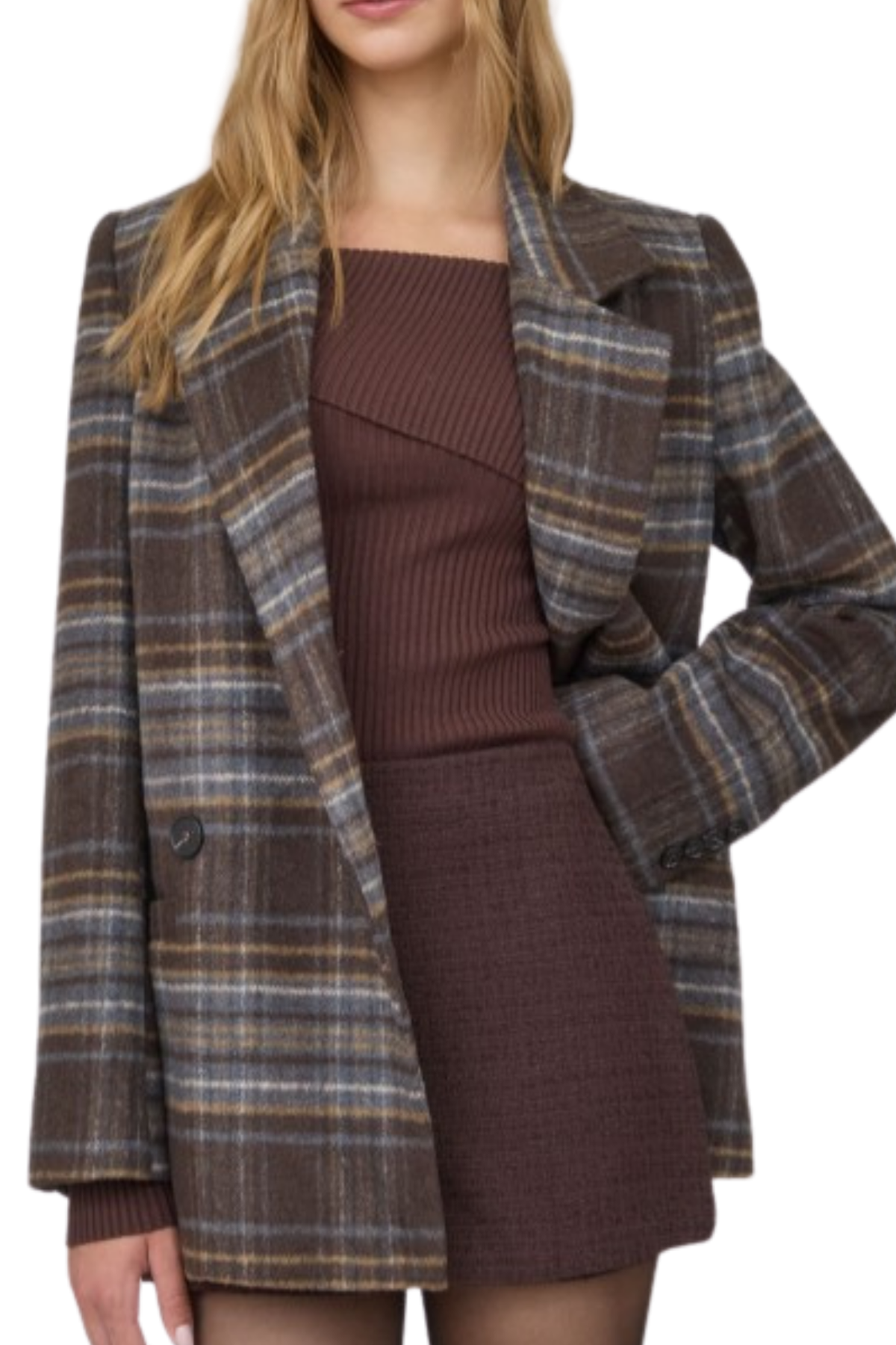 Mischa Plaid Blazer Coat