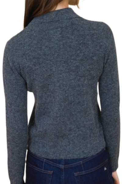 Amelia Collared Cardigan - Charcoal