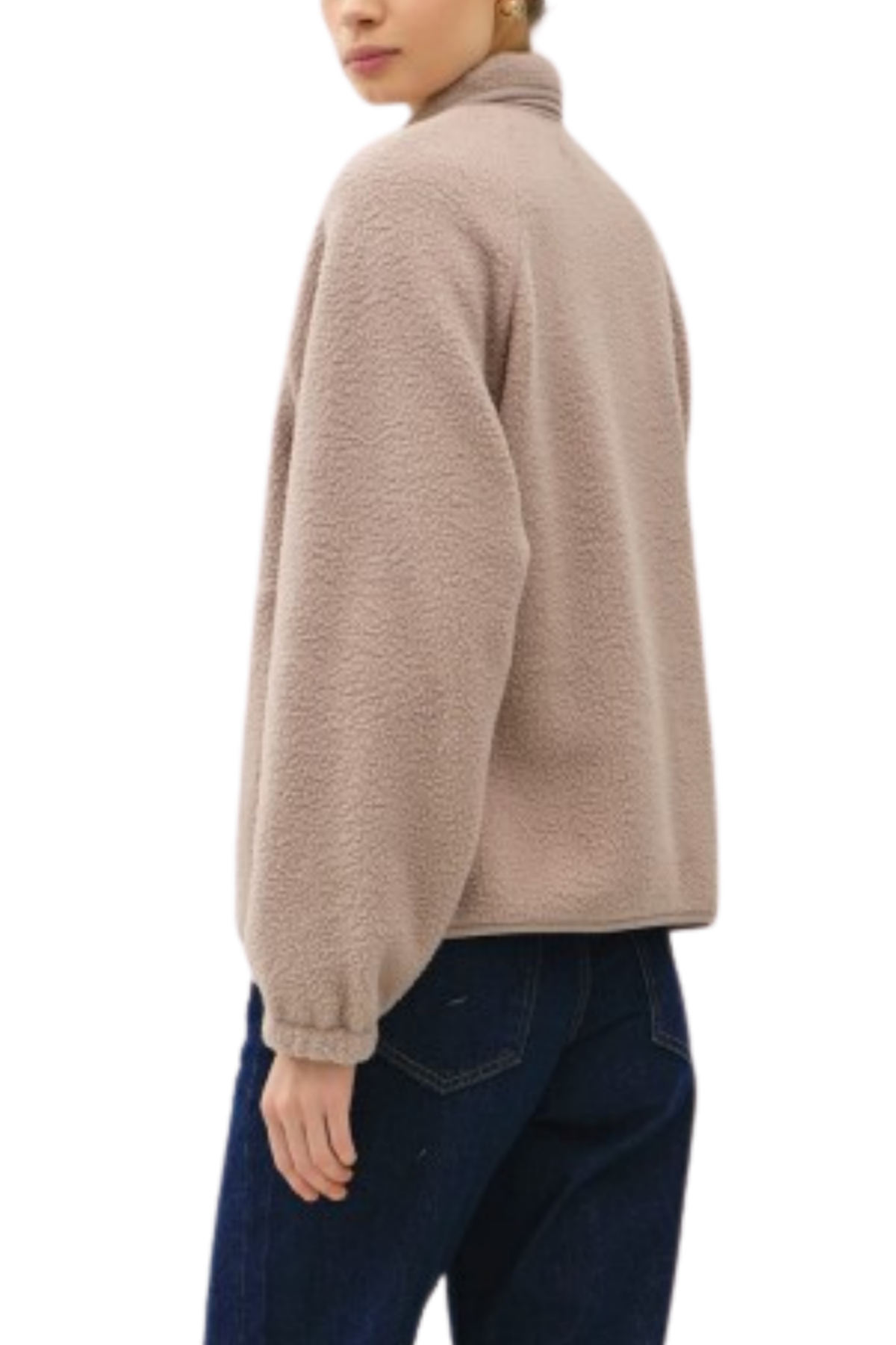 Fleece Button Up Jacket - Taupe