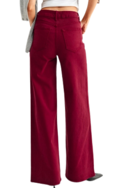 Just Black Palazzo Wide Leg - Cherry