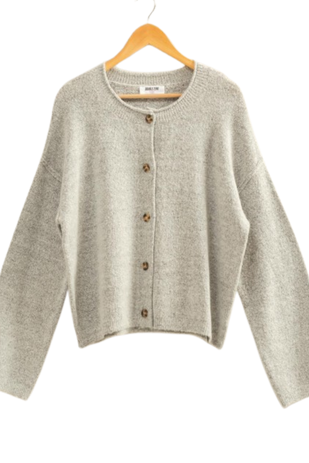 Lucy Roll Neck Cardigan - Heather Grey