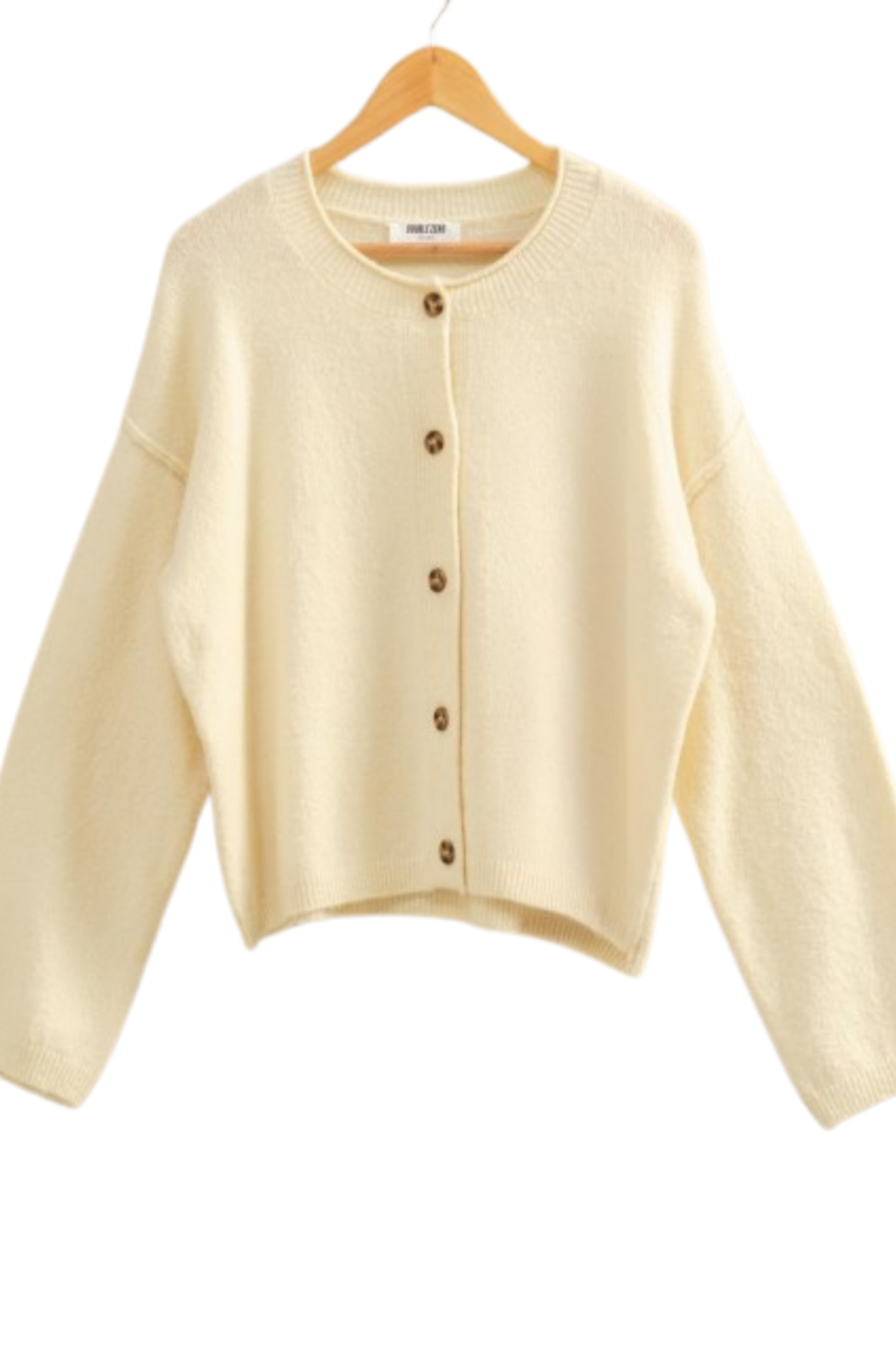 Lucy Roll Neck Cardigan - Cream