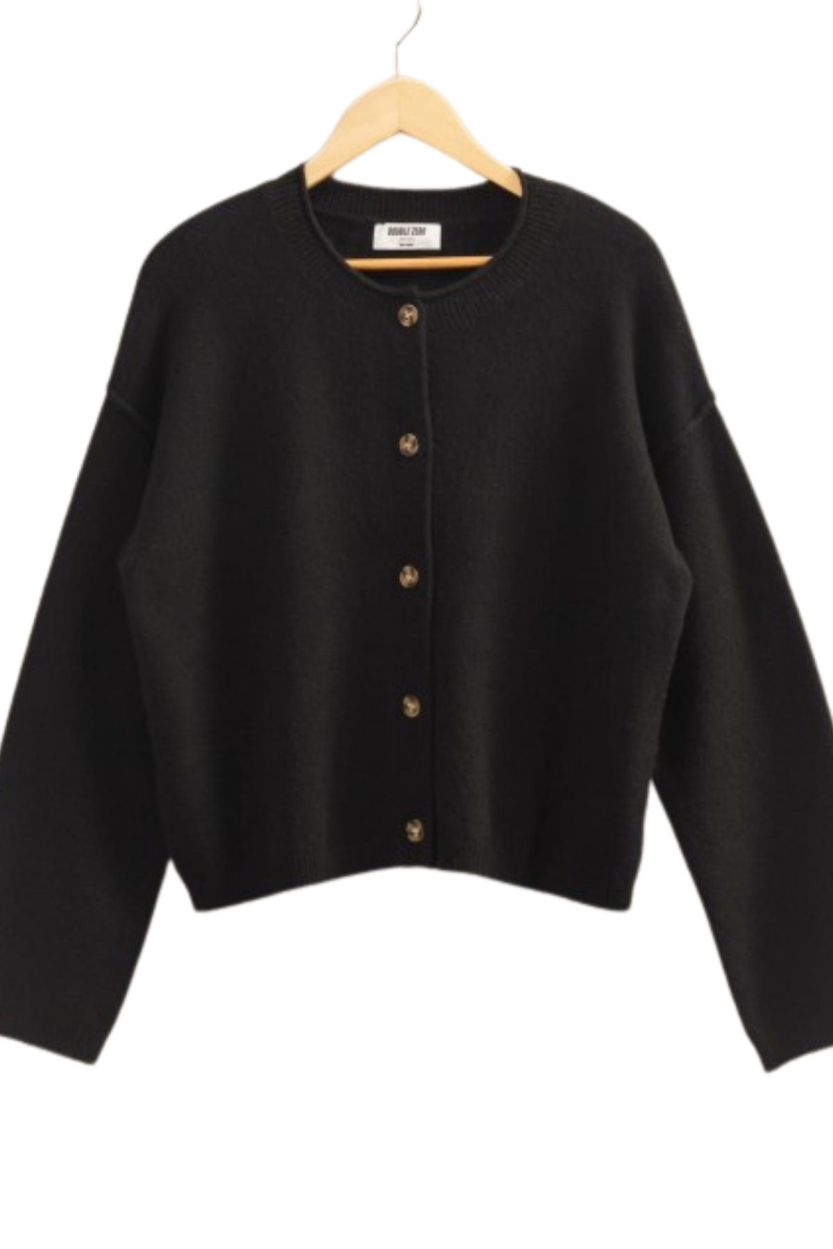 Lucy Roll Neck Cardigan - Black