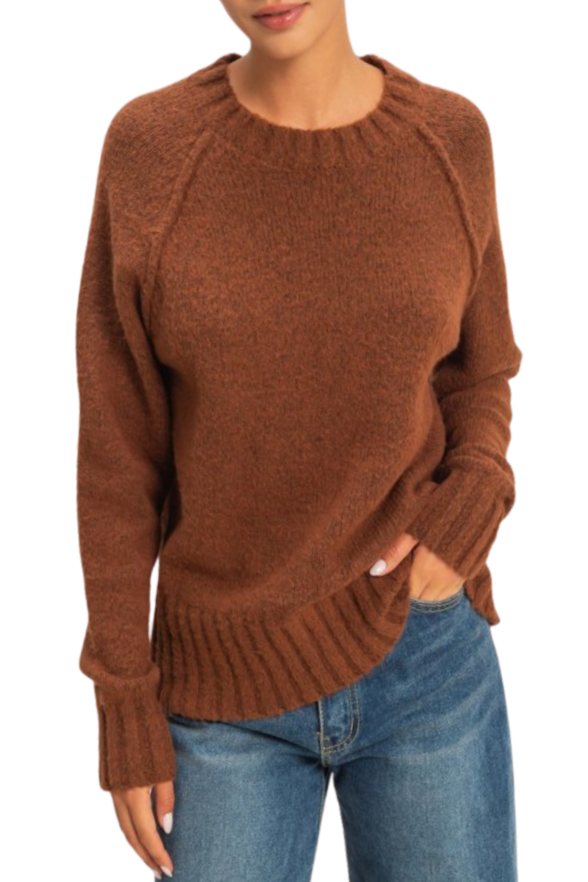 Roma Crew Sweater - Chestnut