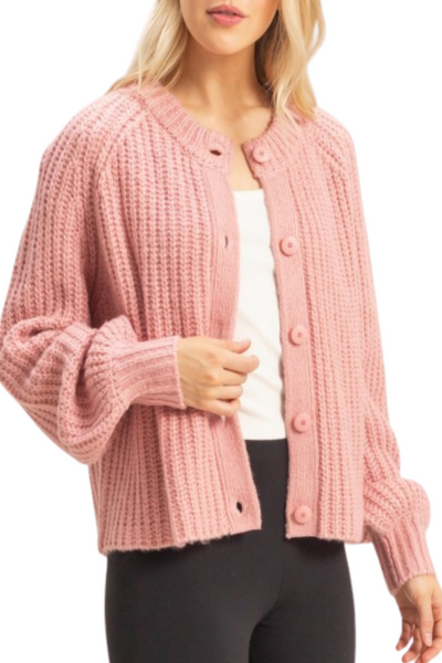 Lulu Chunky Knit Cardigan - Mocha