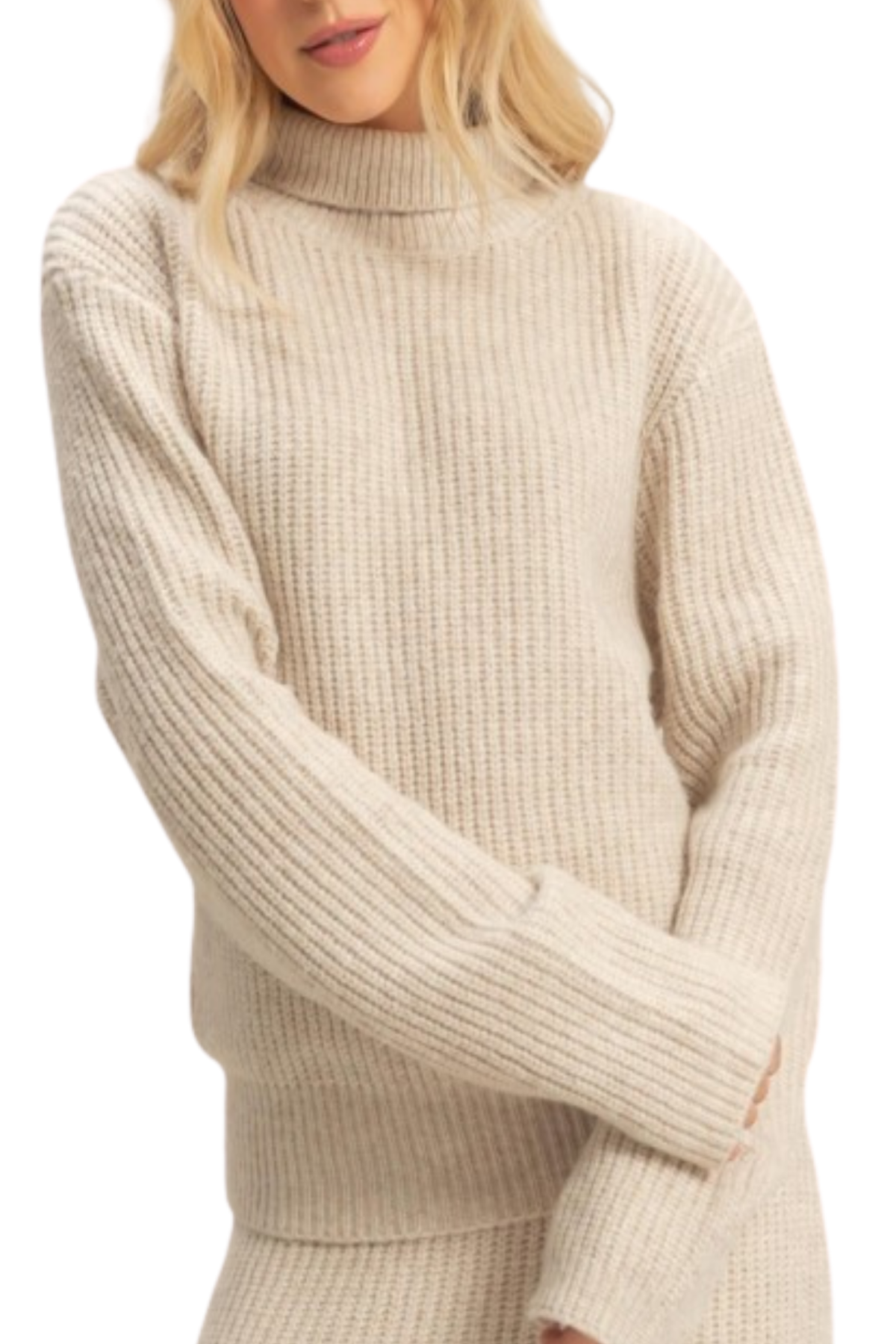 Oatmeal Turtleneck Sweater