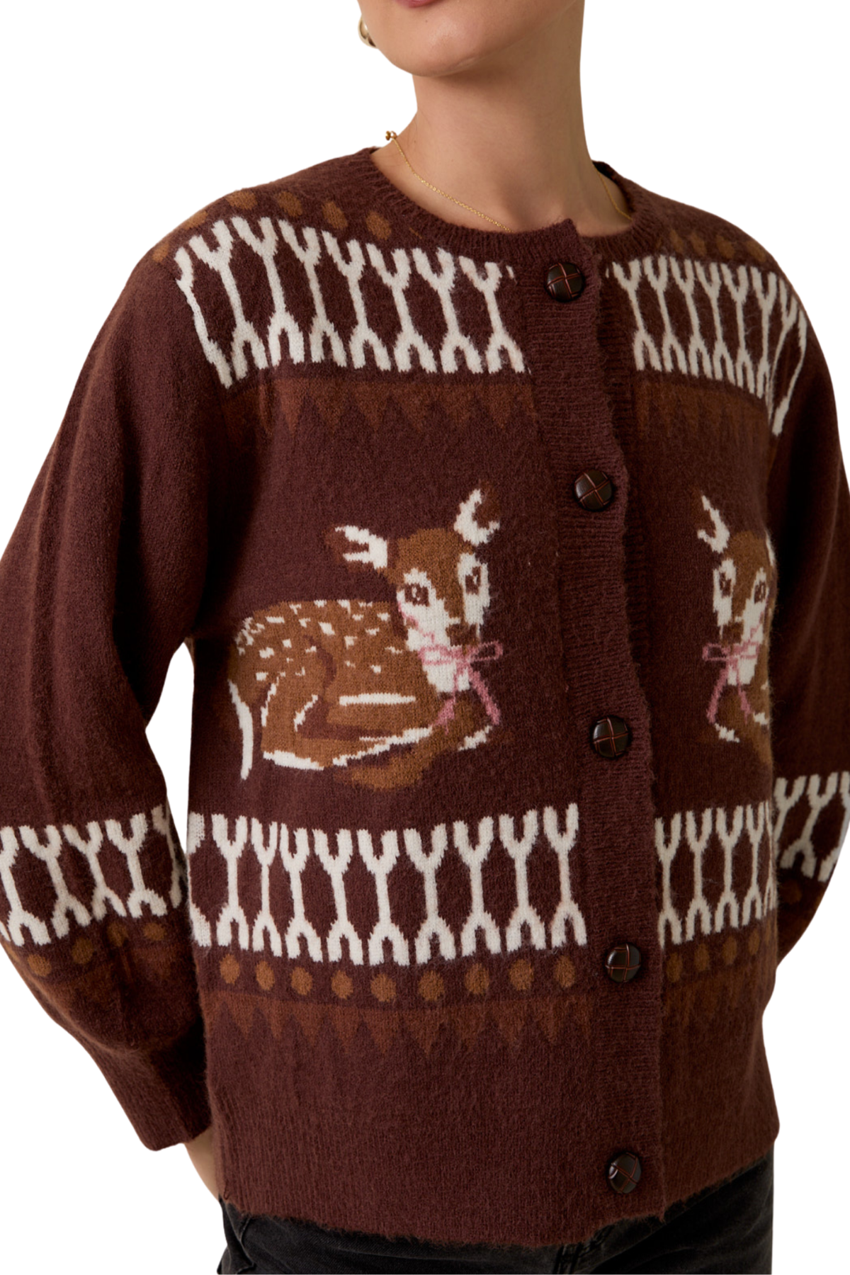 Deer Graphic Cardigan