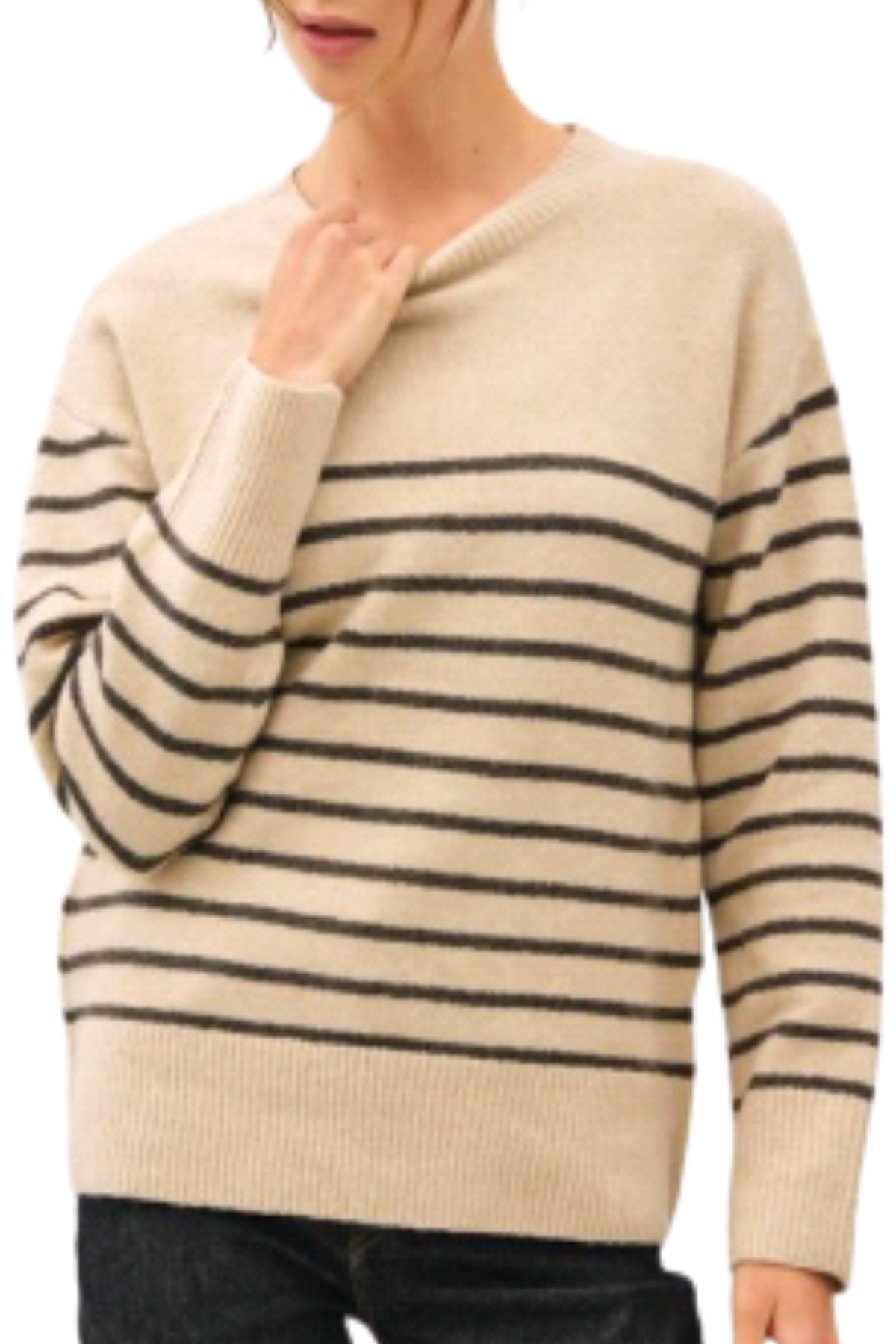 Corina Striped Sweater - Mocha
