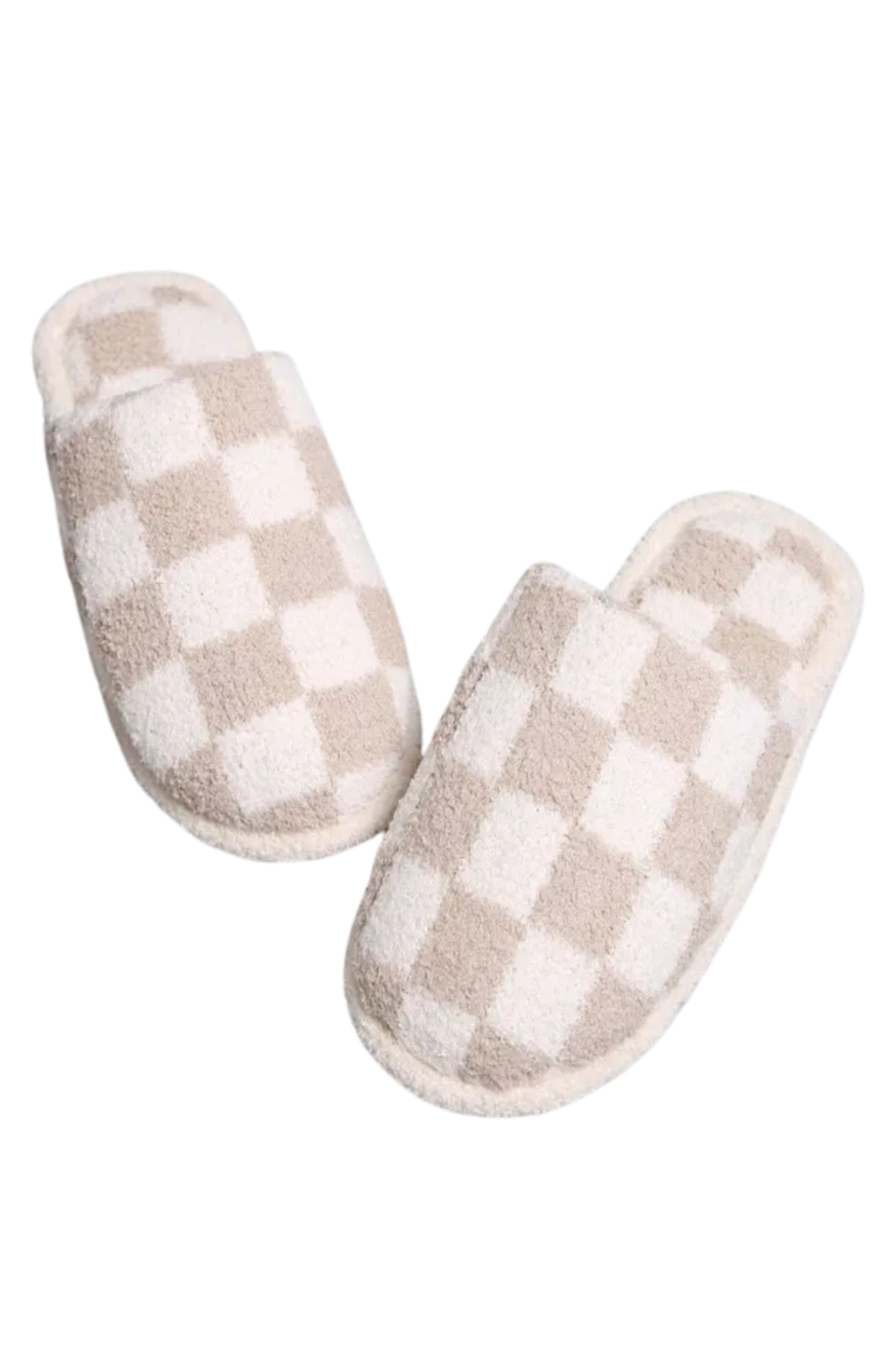 Cozy Checkered Slippers - Beige