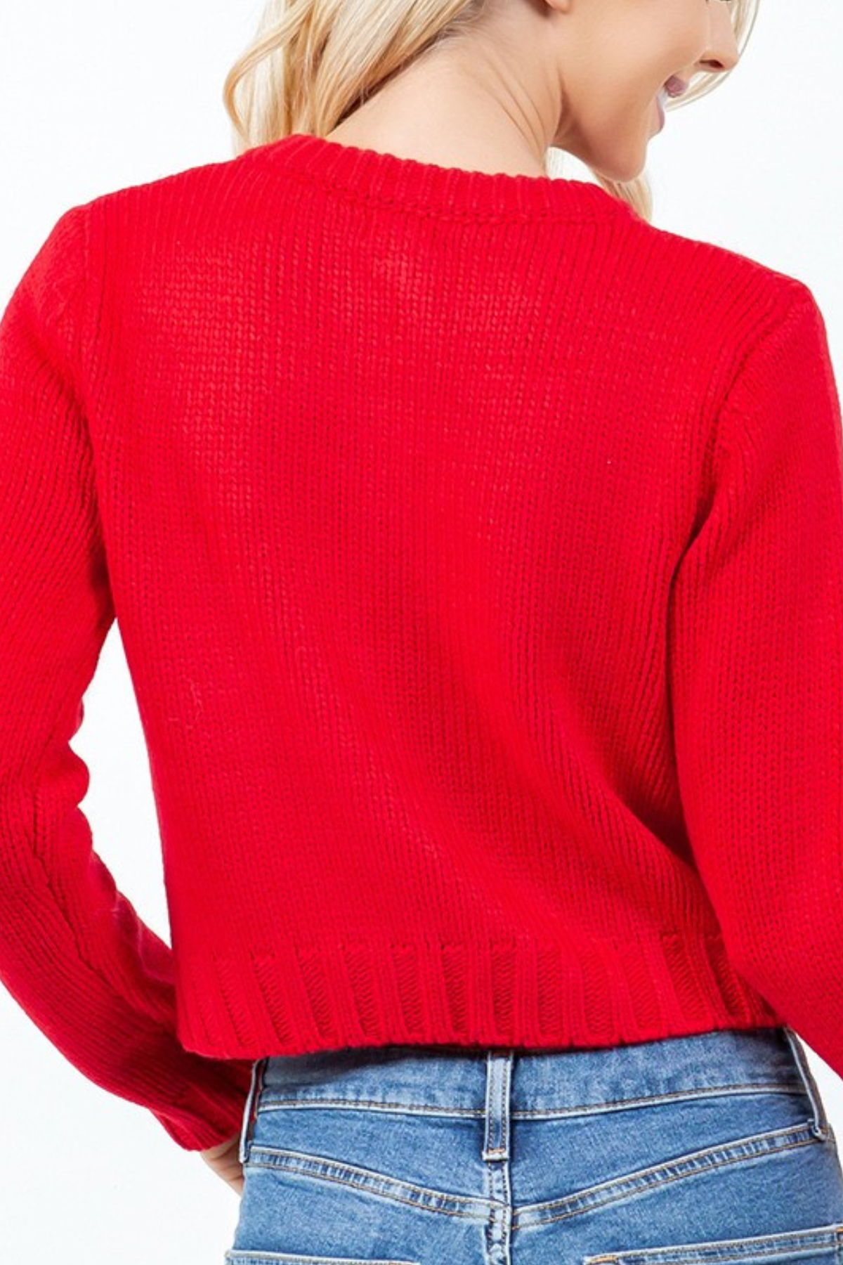 Mabel Red Cardigan Sweater