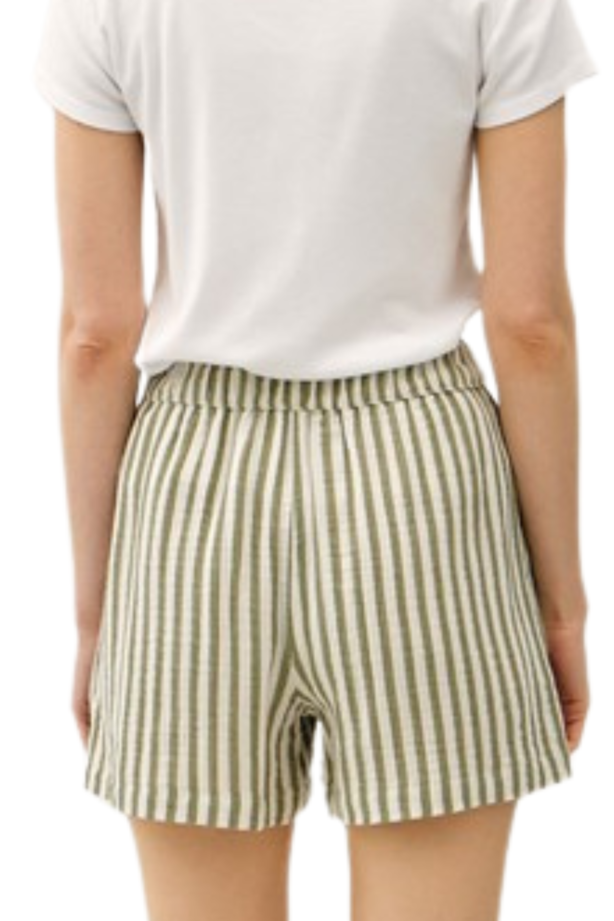 Marina Striped Cotton Shorts - Sage