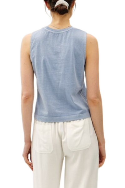 Washed Cotton Tank - Blue