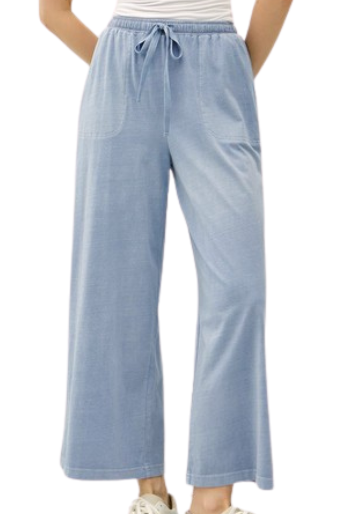 Van Cotton Wide-Leg Pants - Denim