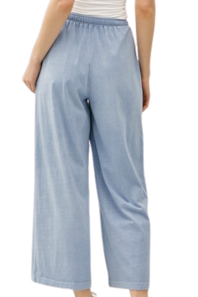 Van Cotton Wide-Leg Pants - Denim