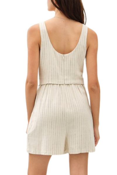 Janet Vest Romper - Stripe