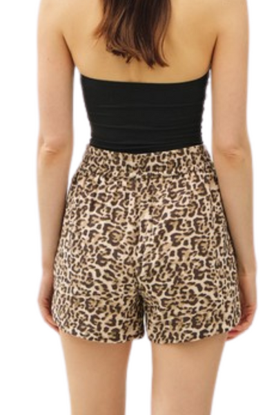 Leopard Print Cotton Shorts