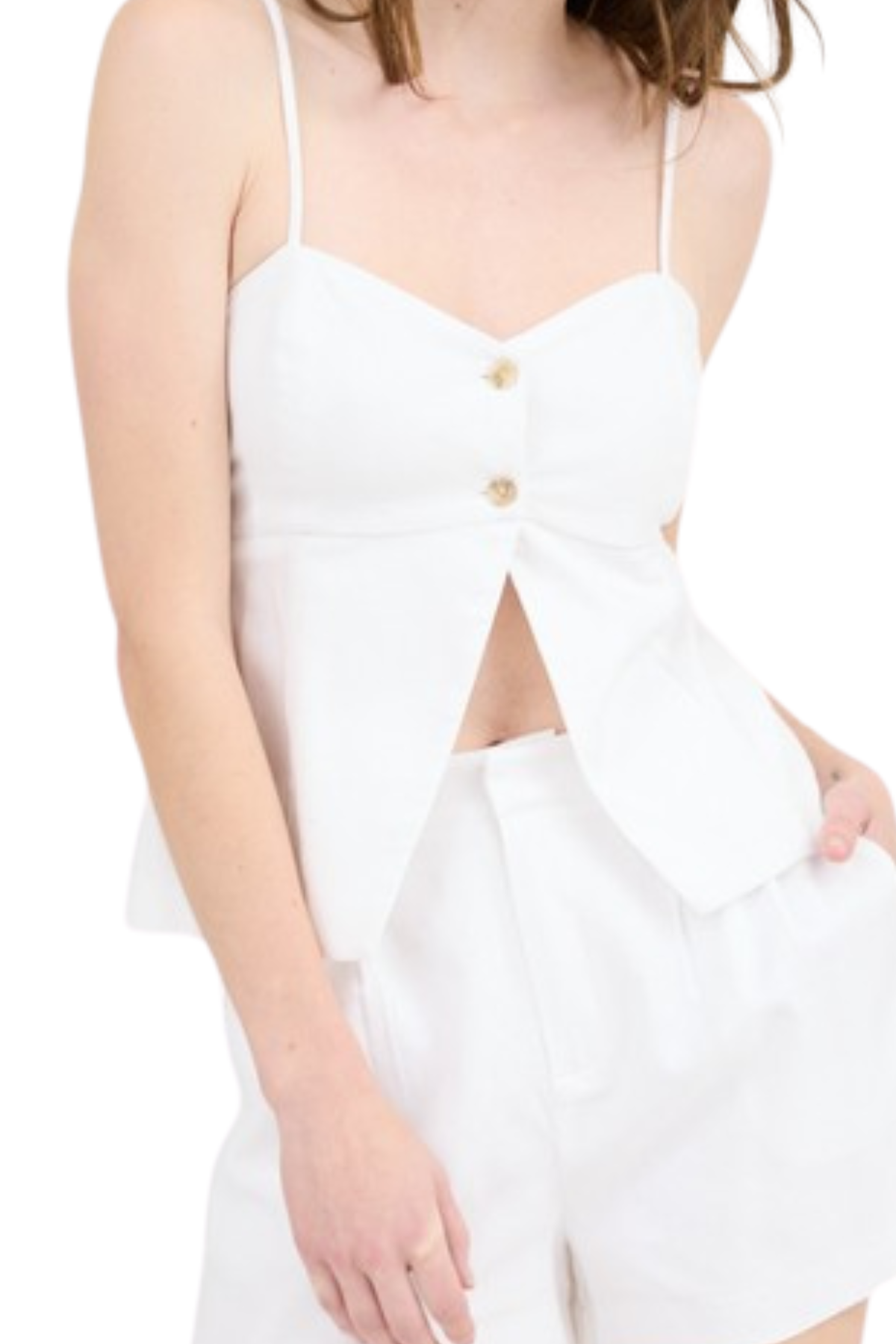 Natalie Split Top - White
