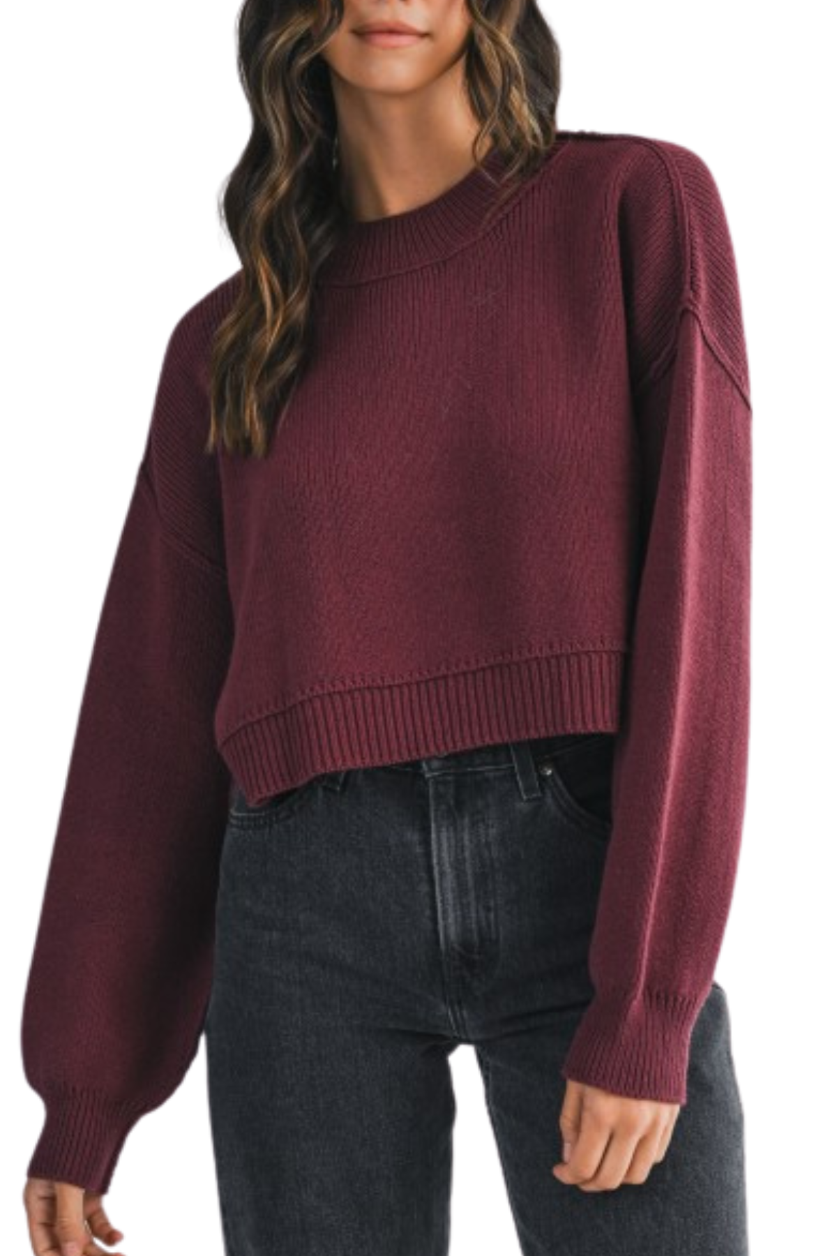 Burgundy Cropped Knit